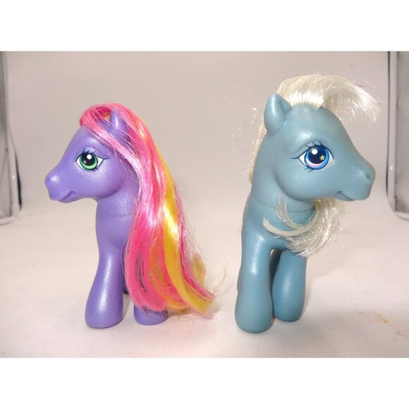 MLP Star Beam My Little Pony Figure Blue Sparkle Nose Stars Bumble Berry 2002 - Picture 2 of 10